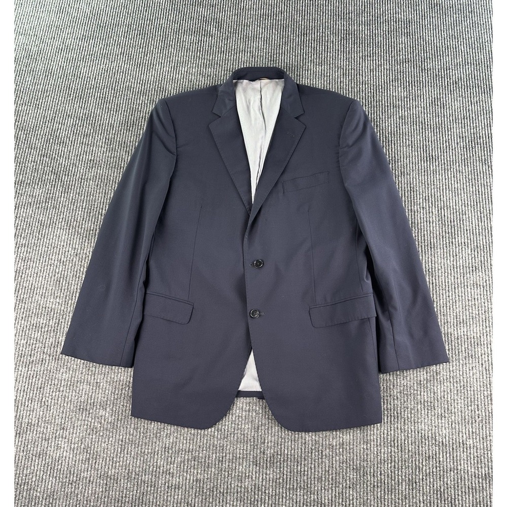 Brooks Brothers Suit Jacket 44 R Blue Wool Solid Explorer Madison Fit Luxury